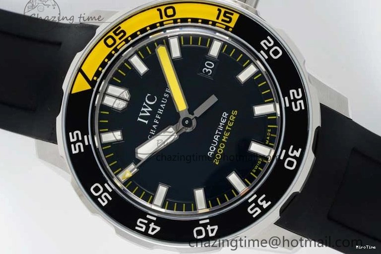 MIROTIME 0429 Bright Aquatimer Automatic SS RSF 1:1 Best Edition Black Yellow Dial on Black Rubber Strap A 7068